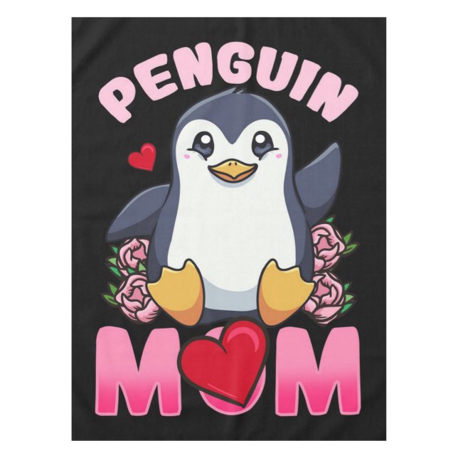 Penguin Mum | Gift For Owner Penguin Mum Tablecloth (Front)