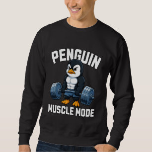 Penguin Muscle Mode Gym Workout Fitness Animal Sweatshirt