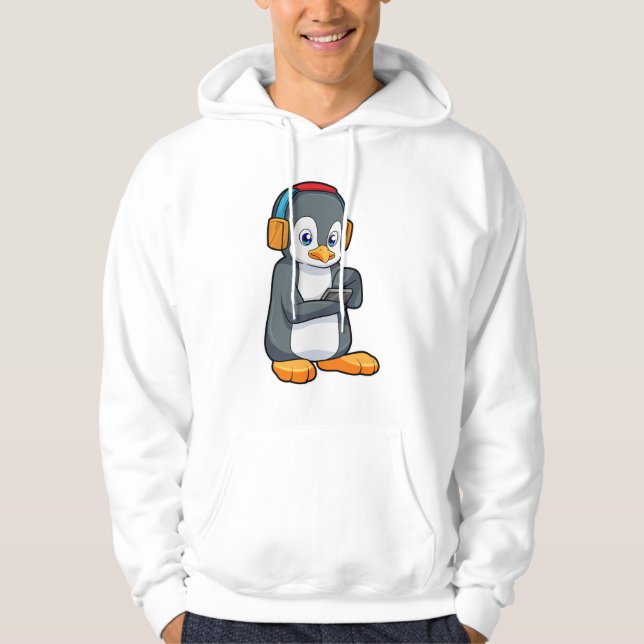 Penguin Music Headphone Hoodie (Front)