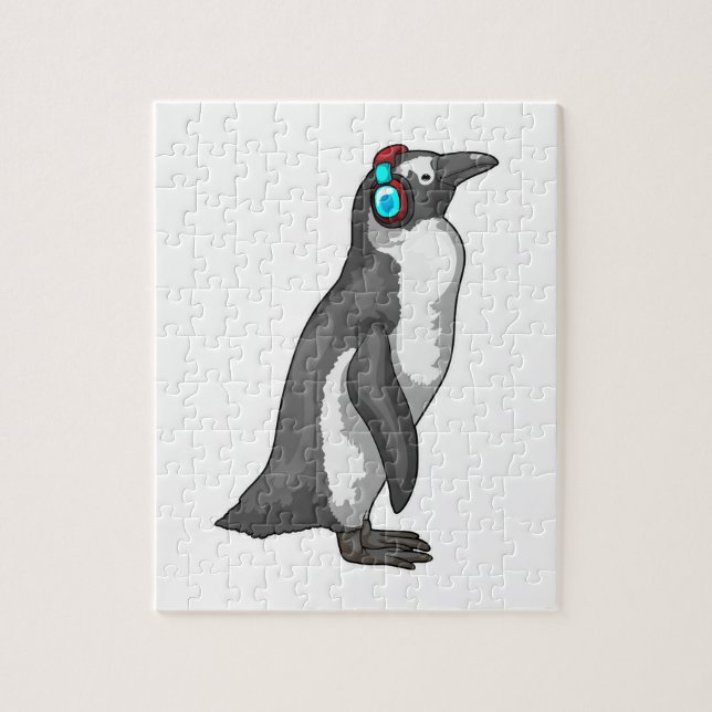 Penguin Music Headphone Jigsaw Puzzle (Vertical)