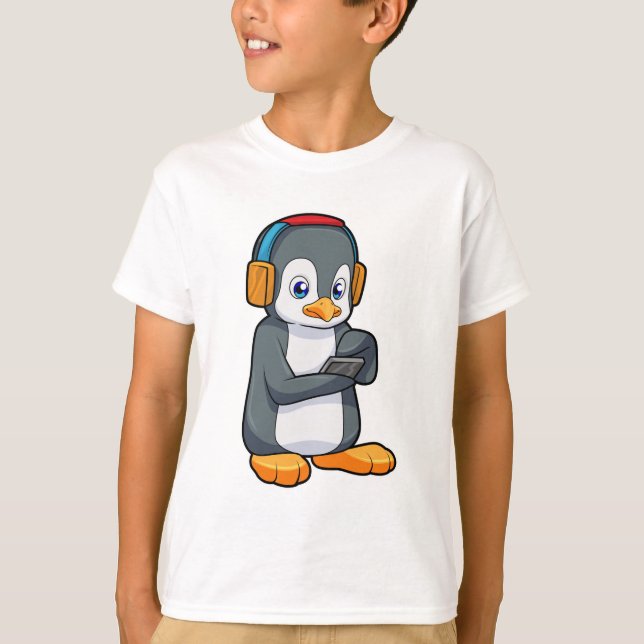 Penguin Music Headphone T-Shirt (Front)