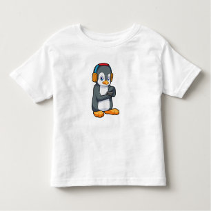 Penguin Music Headphone Toddler T-Shirt