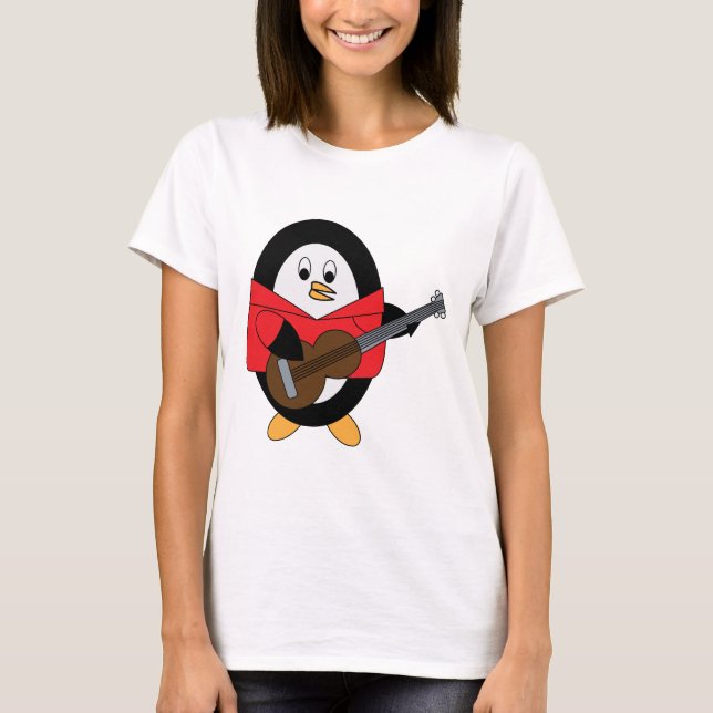 Penguin Musician Guitar T-Shirt (Front)