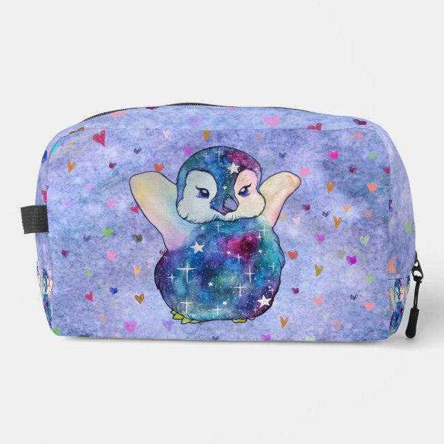 Penguin named Button Dopp Kit (Front)