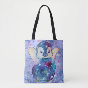 Penguin named Button Tote Bag