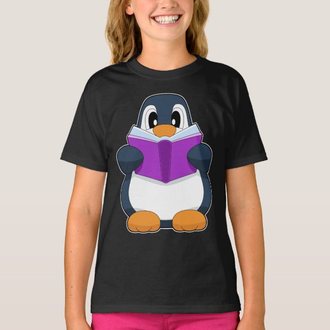 Penguin Nerd Book T-Shirt (Front)