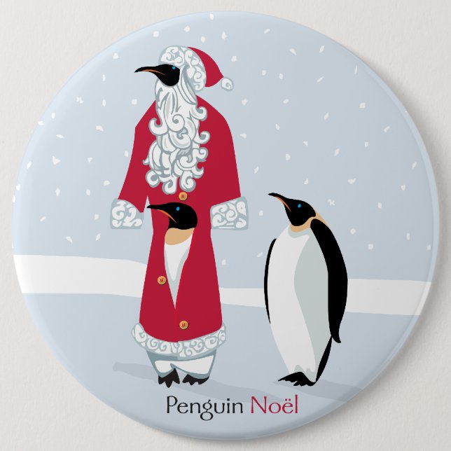 Penguin Noel 6 Cm Round Badge (Front)