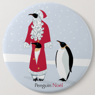 Penguin Noel 6 Cm Round Badge