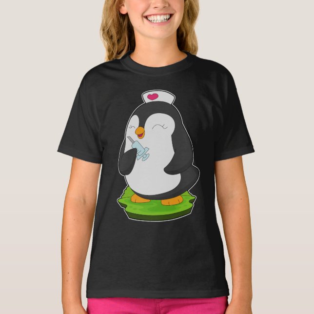 Penguin Nurse Syringe T-Shirt (Front)