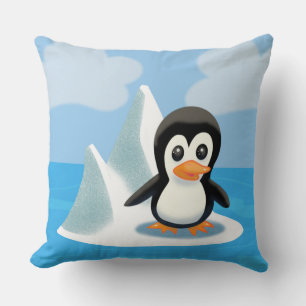 Penguin on an Iceberg Cushion