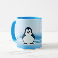 Penguin on Frigid Landscape Design Coffee Mug