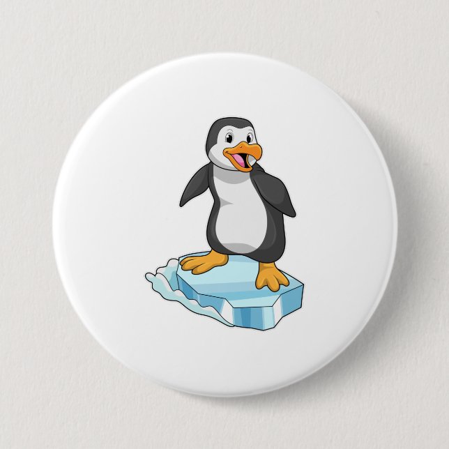 Penguin on Ice floe 7.5 Cm Round Badge (Front)
