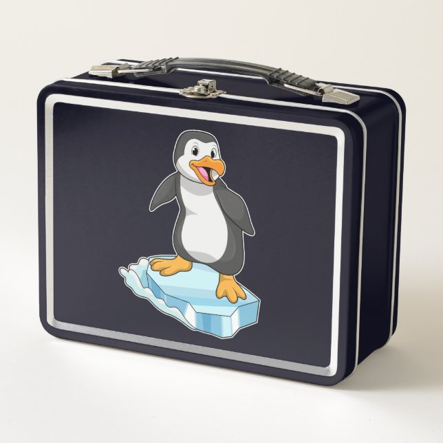 Penguin on Ice floe Metal Lunch Box (Front)