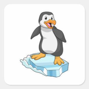 Penguin on Ice floe Square Sticker