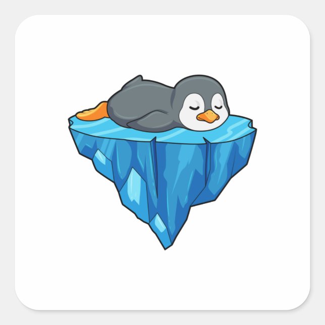Penguin on Ice floe Square Sticker (Front)