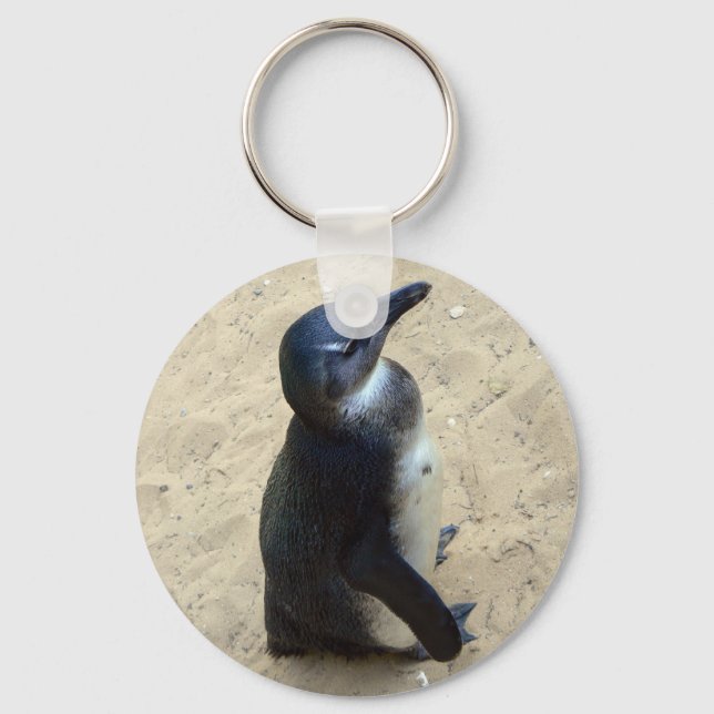 Penguin on sand key ring (Front)
