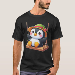 Penguin on Swing Playground Swinging Fun T-Shirt