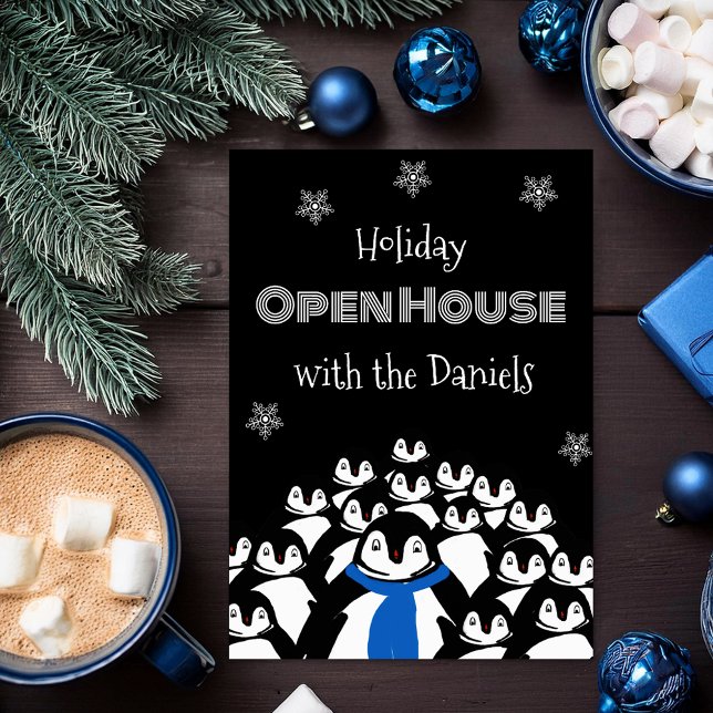 Penguin Open House Christmas Party Invitation (Creator Uploaded)