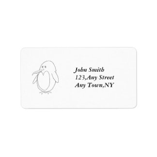 Penguin Outline Address Label Template