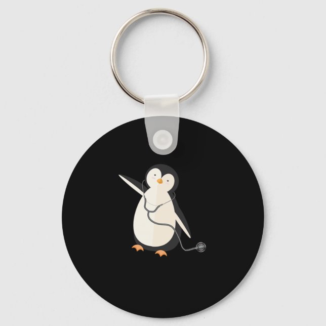 Penguin Paediatrician Surgeon Doctor Medicine Gift Key Ring (Front)