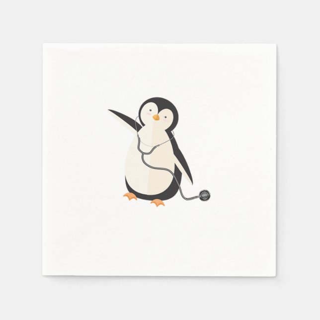Penguin Paediatrician Surgeon Doctor Medicine Gift Napkin (Front)