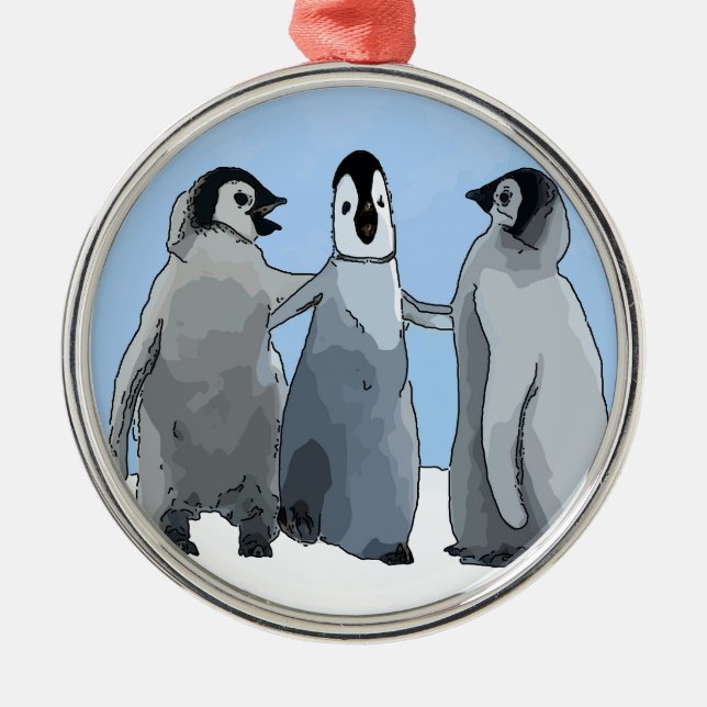 Penguin Pals Metal Ornament (Front)