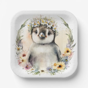 Penguin Paper Plates, Birthday Plates