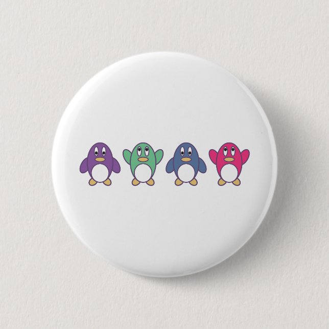 Penguin Parade 6 Cm Round Badge (Front)