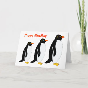 Penguin Parade Birthday Card