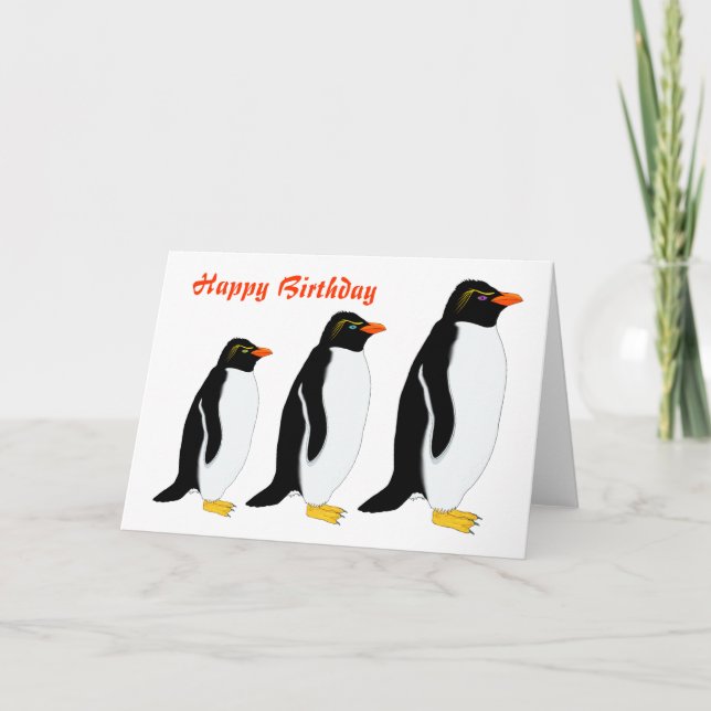Penguin Parade Birthday Card (Front)