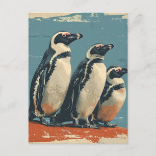 Penguin Paradise: Vintage Postcard