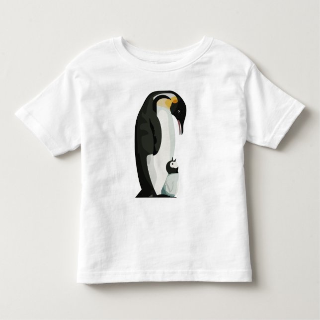 Penguin Parent and Chick Bonding Art Toddler T-Shirt (Front)