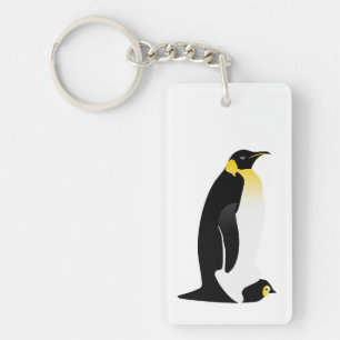 Penguin parent with his baby key ring