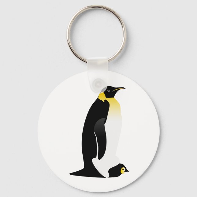 Penguin parent with his baby key ring (Front)