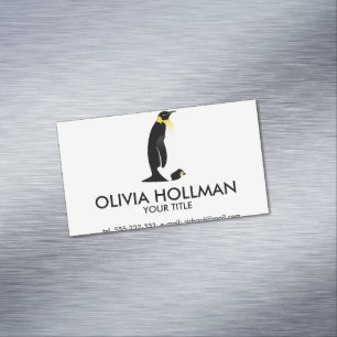 Penguin parent with his baby 	Magnetic business card