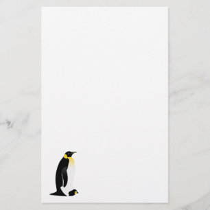 Penguin parent with his baby stationery