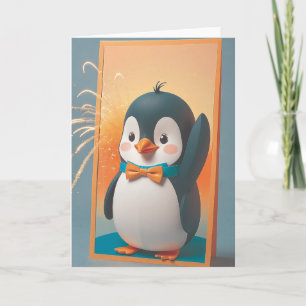 Penguin Party Attire Card