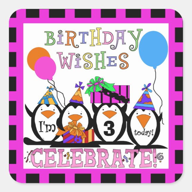 Penguin Party Custom Stickers (Front)