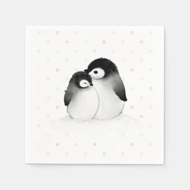 Penguin Party Decor Paper Napkins (Front)