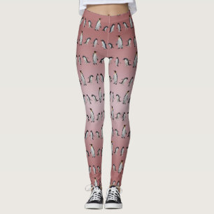 Penguin Party Leggings (Dusty Pink Mix)