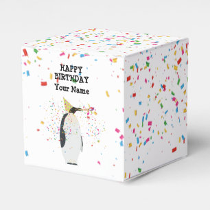 Penguin Partying - Animals at Birthday Party Favour Box