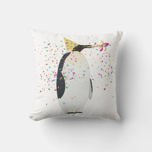 Penguin Partying - Animals Having a Party Cushion