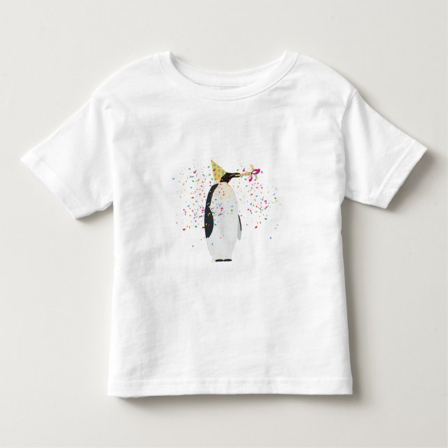 Penguin Partying - Animals Having a Party Toddler T-Shirt (Front)