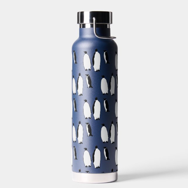 Penguin Pattern Bird Holiday Penguin Lover Gift Water Bottle (Left)