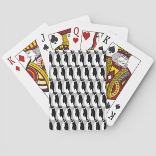 Penguin Pattern Grey Black White Playing Cards