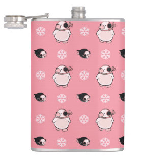 penguin pattern hip flask
