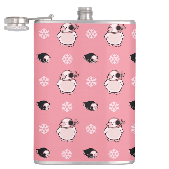 penguin pattern hip flask (Opened)