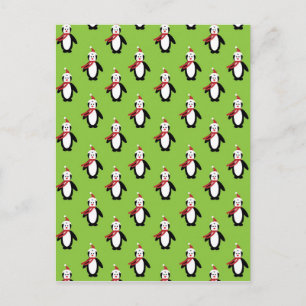 Penguin Pattern Holiday Postcard