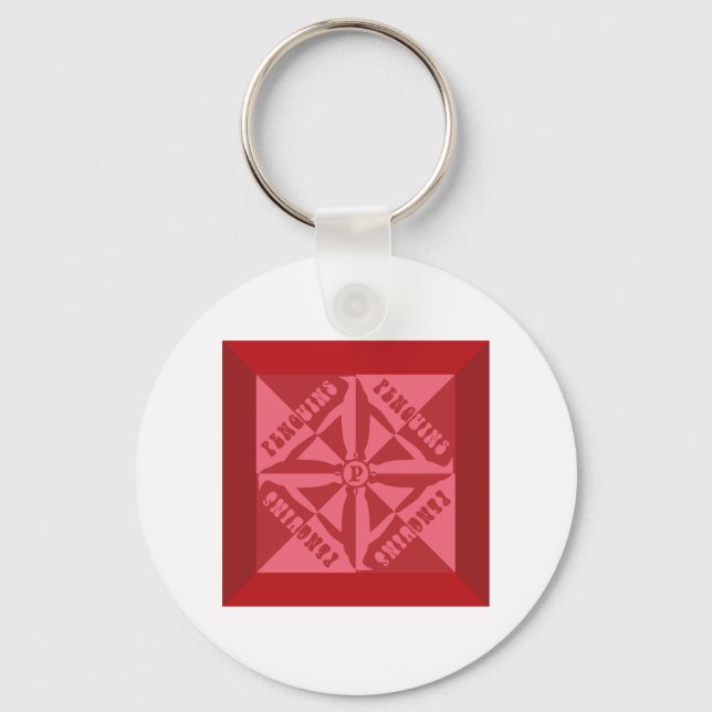 Penguin Pattern Key Ring (Front)