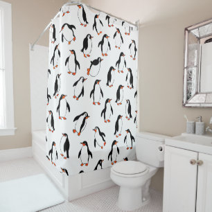 Penguin Pattern Shower Curtain